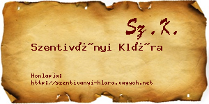 Szentiványi Klára névjegykártya